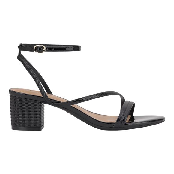 INC Women's Unice Strappy Ankle Strap Block Heel Dress Sandals Black Size 9 - Picture 2 of 4